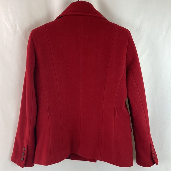 LANDS End Red Wool Blend Coat - Picture 4 of 8